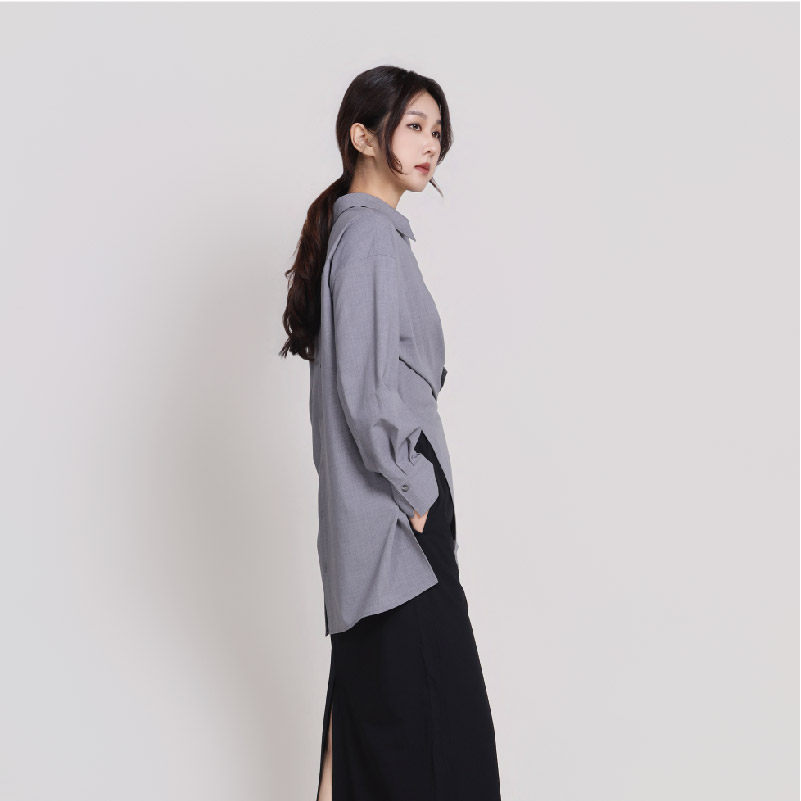 Jane express/简表达直筒西装半身裙简约后开衩A字裙女装CBQ61001