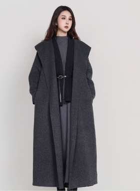 Jane express/简表达羊毛格雷V系知识分子风睡袍毛呢大衣DDY51005
