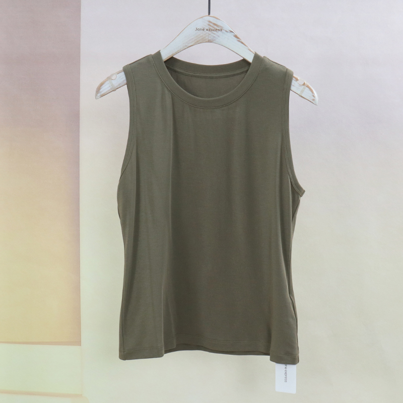 简表达新款简约圆领背心