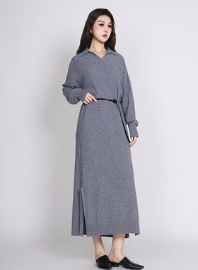 Jane express/简表达25年冬新羊毛针织连衣裙DLY53003（无腰带）