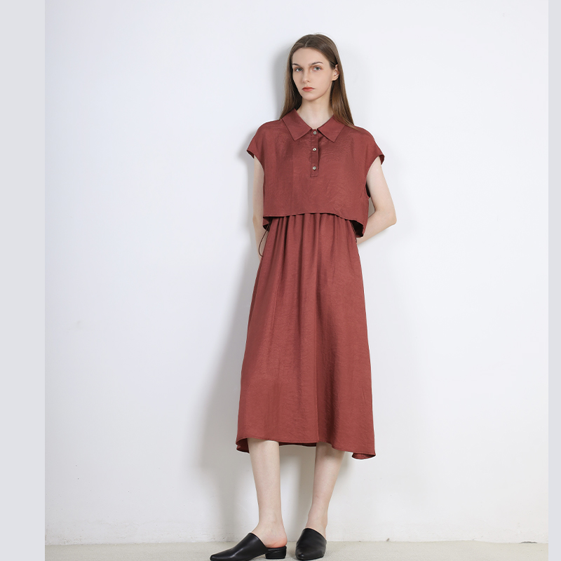 简表达25年夏季新款红色连衣裙