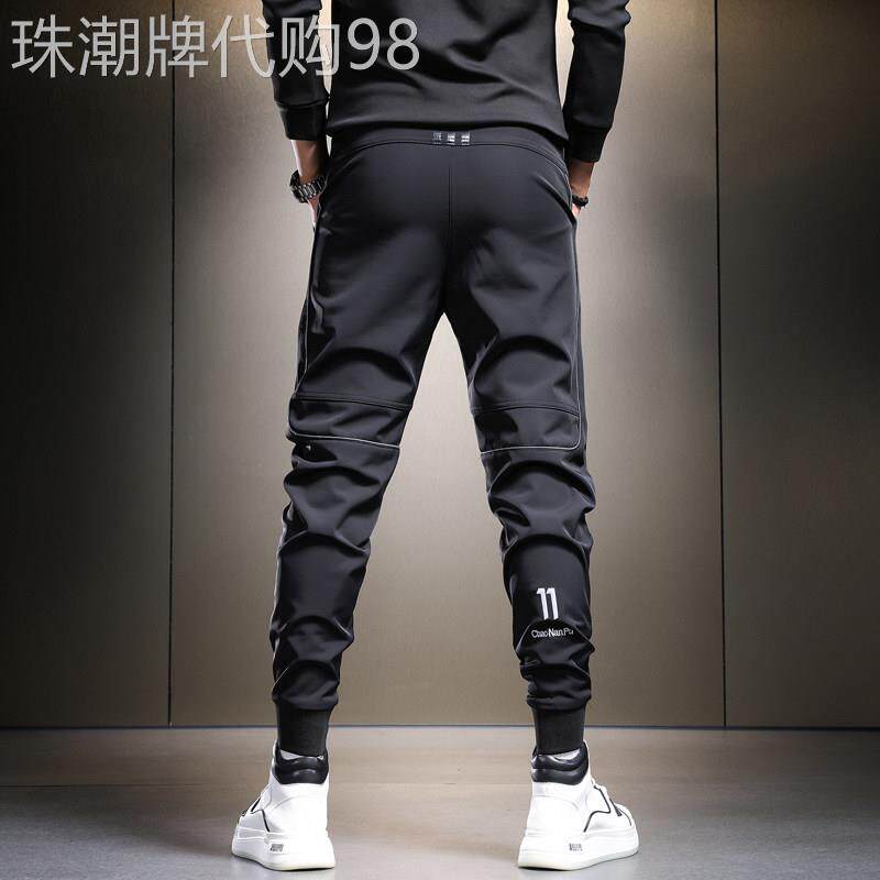男式运动裤2025春秋季新款韩式修身弹力小脚运动裤绑腿多功能休闲
