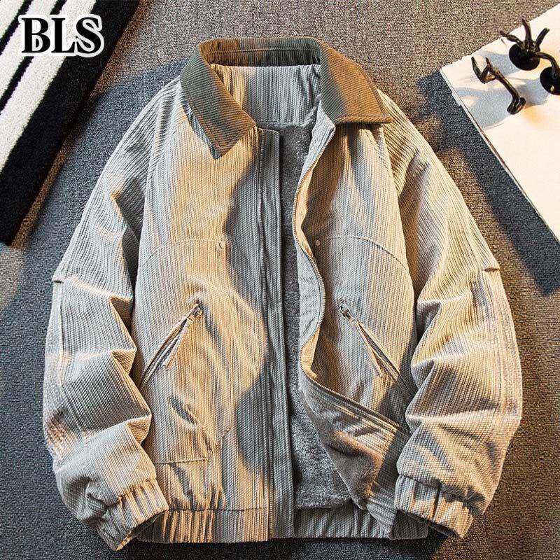 高端灯芯绒夹克棉服男冬季2025新款保暖加绒加厚男士工装棉衣外套