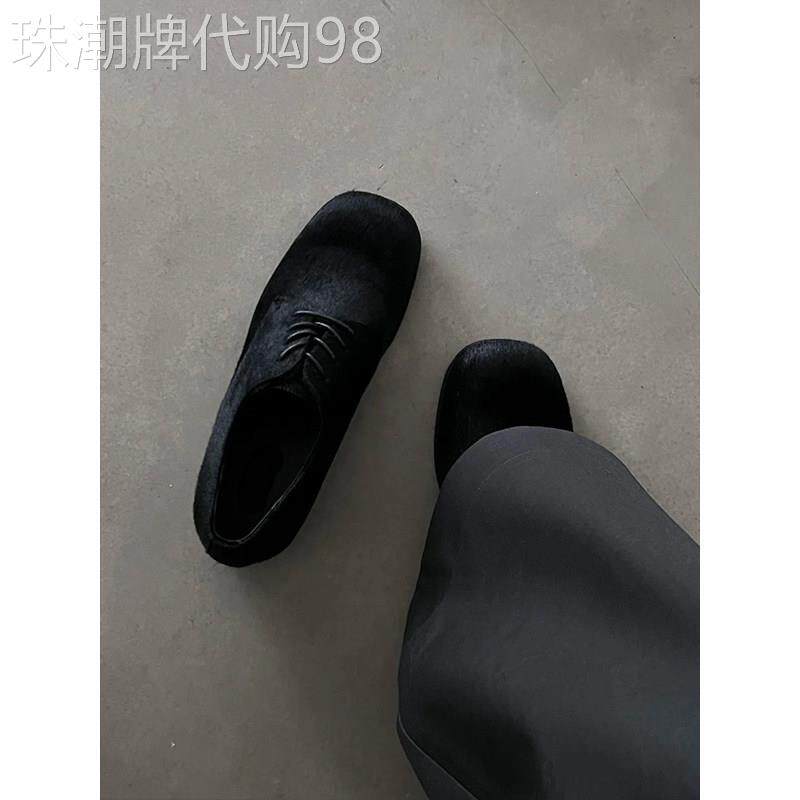 【高品质】老钱风极简方头马毛德比鞋男士复古通勤商务正装皮鞋男