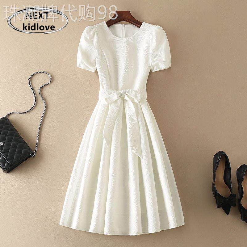 香港夏季2025新款公主风小白裙宴会高级感小礼服收腰气质连衣裙女