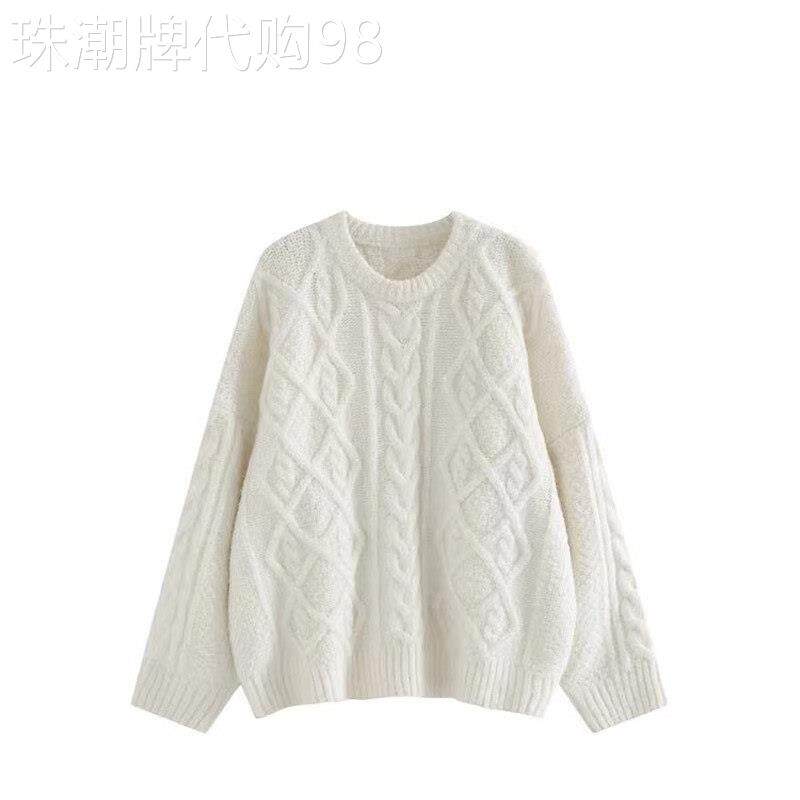 麻花毛衣女秋冬2025新款宽松外穿慵懒百搭加厚圆领套头针织衫上衣