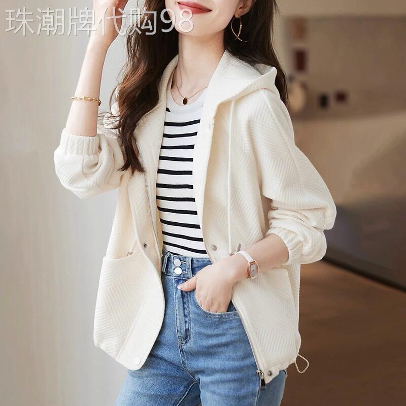 连帽外套女春秋2025新款韩版宽松慵懒百搭休闲运动风短款开衫上衣
