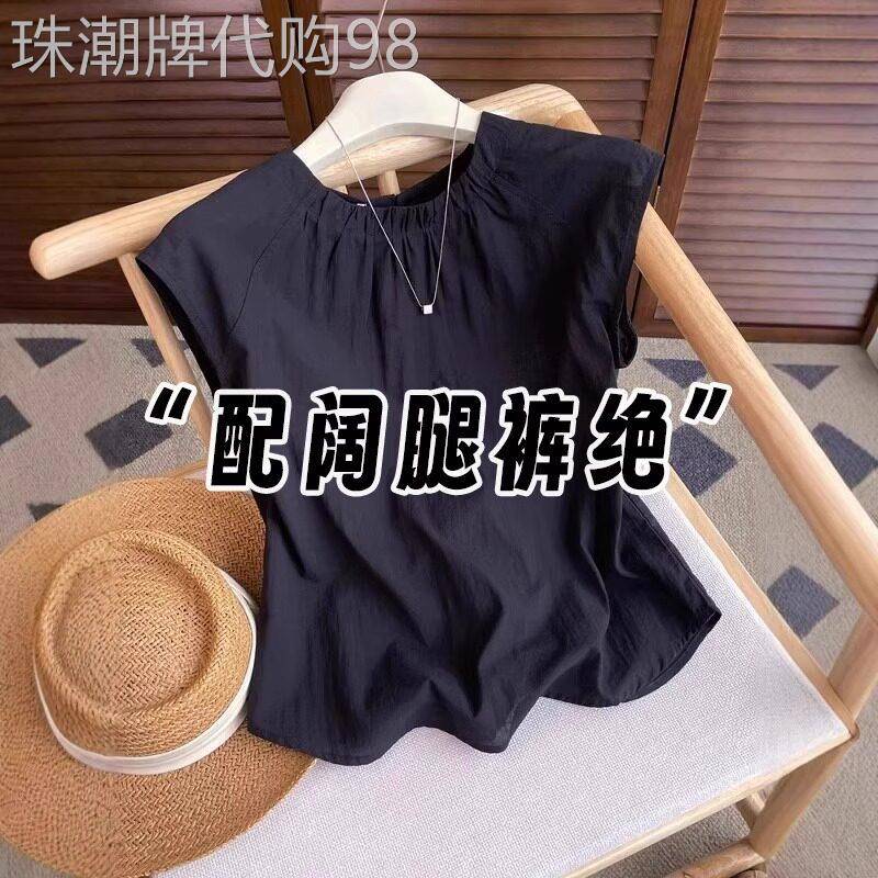 雪纺衬衫女夏薄款2026新款高级感轻奢减龄洋气设计感小飞袖上衣女