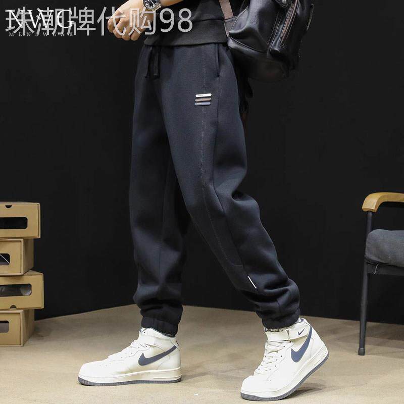 运动裤男春秋季2025新款百搭宽松大尺码束脚哈伦裤子男大尺码休闲