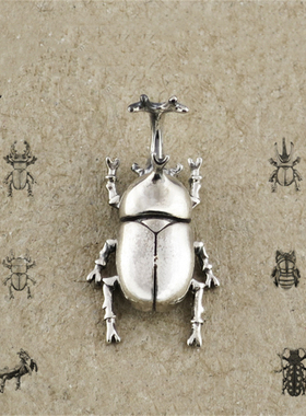 Musa Singing 男女日系复古做旧925银小昆虫 甲虫个性耳钉潮流