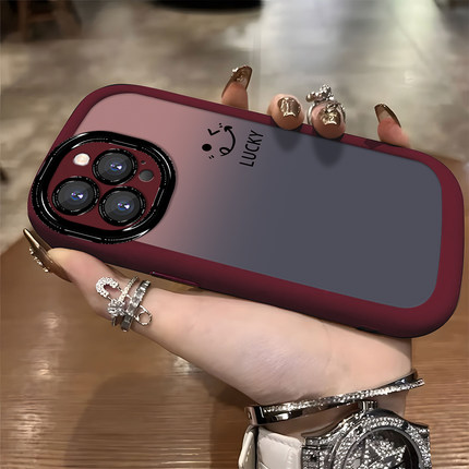 幸运微笑适用苹果16pro手机壳新款iPhone15promax高级感苹果14/13渐变女款苹果12硅胶11pro软壳xr防摔8保护套