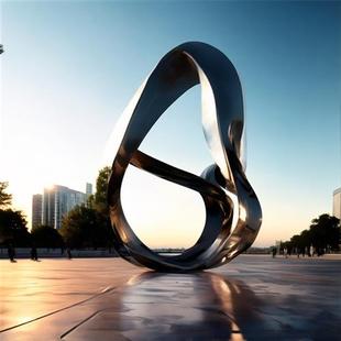 厂家直销不锈钢镜面各种丝带造型的抽象景观广场绿地现代艺术摆件