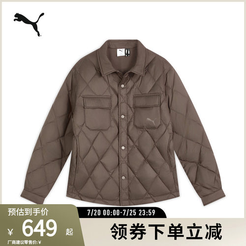 PUMA彪马男拒水衬衫式羽绒外套