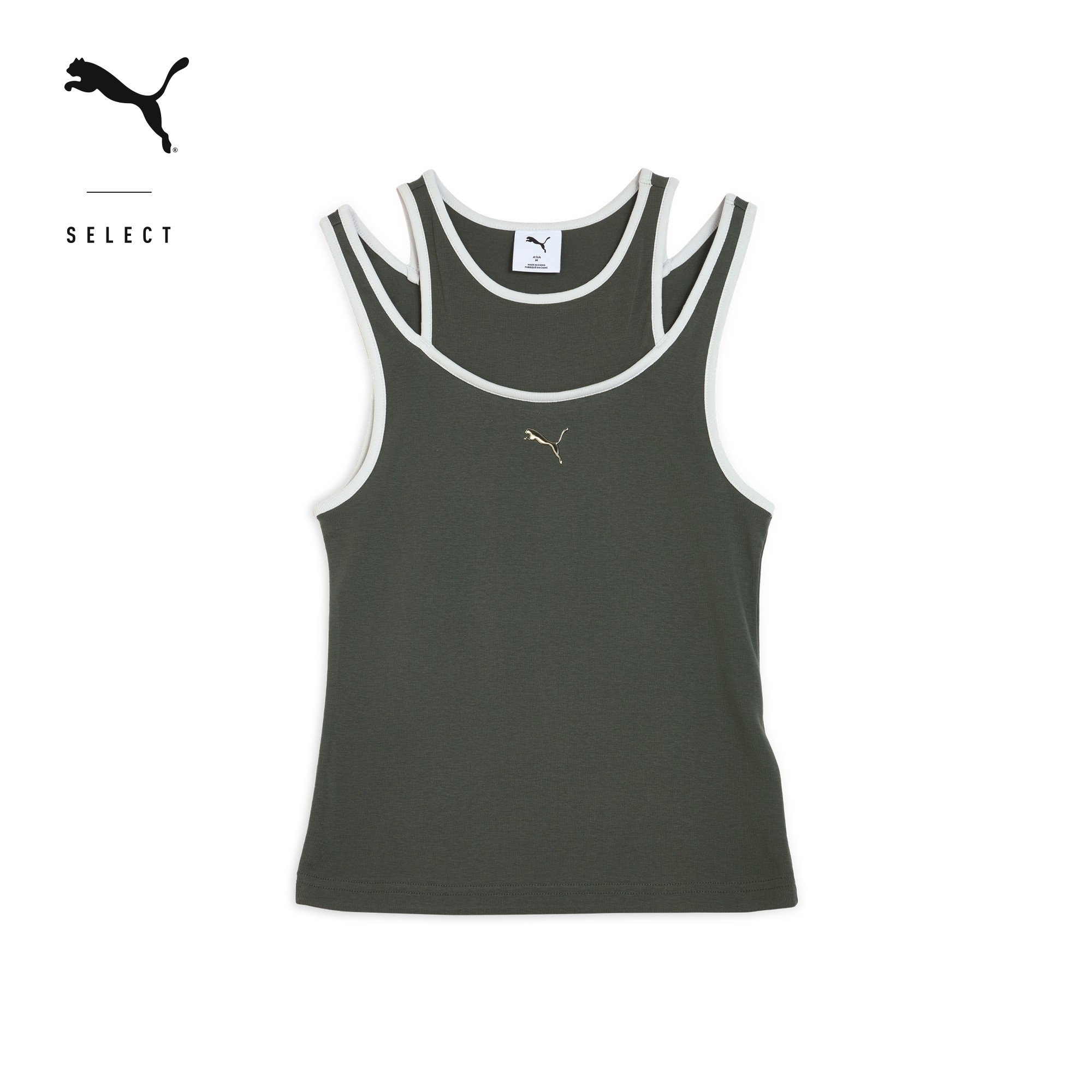 PUMA彪马女子假两件修身弹性针织无袖上衣背心DARE TO TANK633251,运动服/休闲服装,运动背心,淘宝优惠券,粉丝福利购,淘宝优惠卷