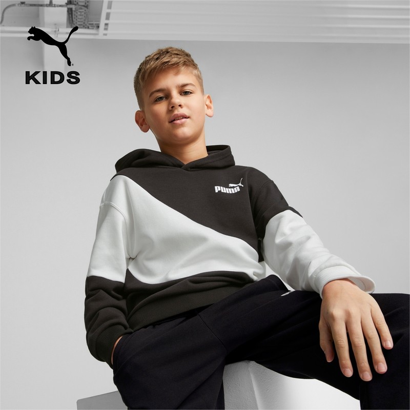 连帽长袖卫衣套头衫儿童运动休闲活力拼色674233彪马puma官方奥莱