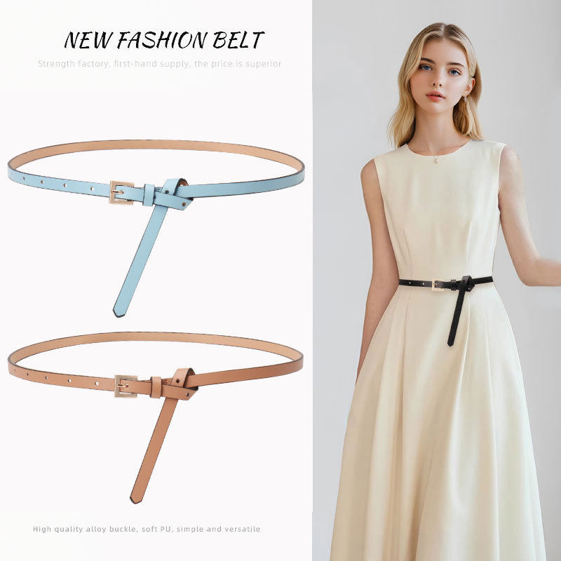Spring and summer new thin belt versatile multi-color belt女