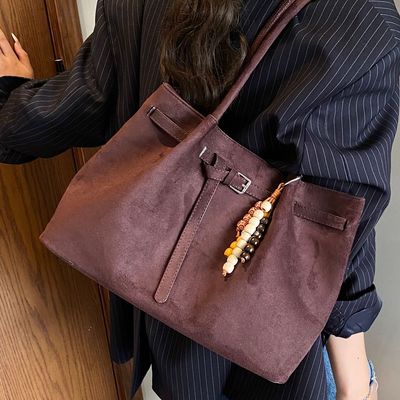 麂皮绒托特大新款大容量秋冬磨砂