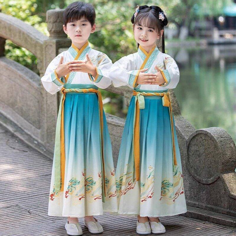 幼儿童古装男童汉服女童小姐公子诗人宋代文学古诗词朗诵演出服装