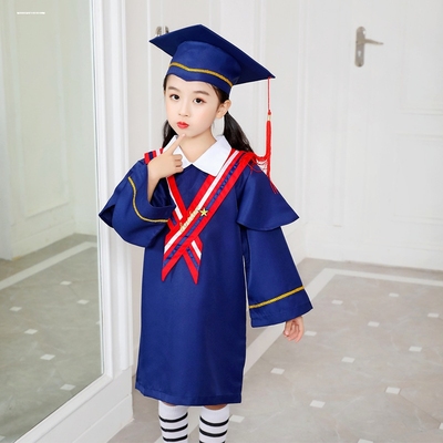 儿童博士服幼儿园学士服套装拍照礼服小学生毕业季服装男女学位服