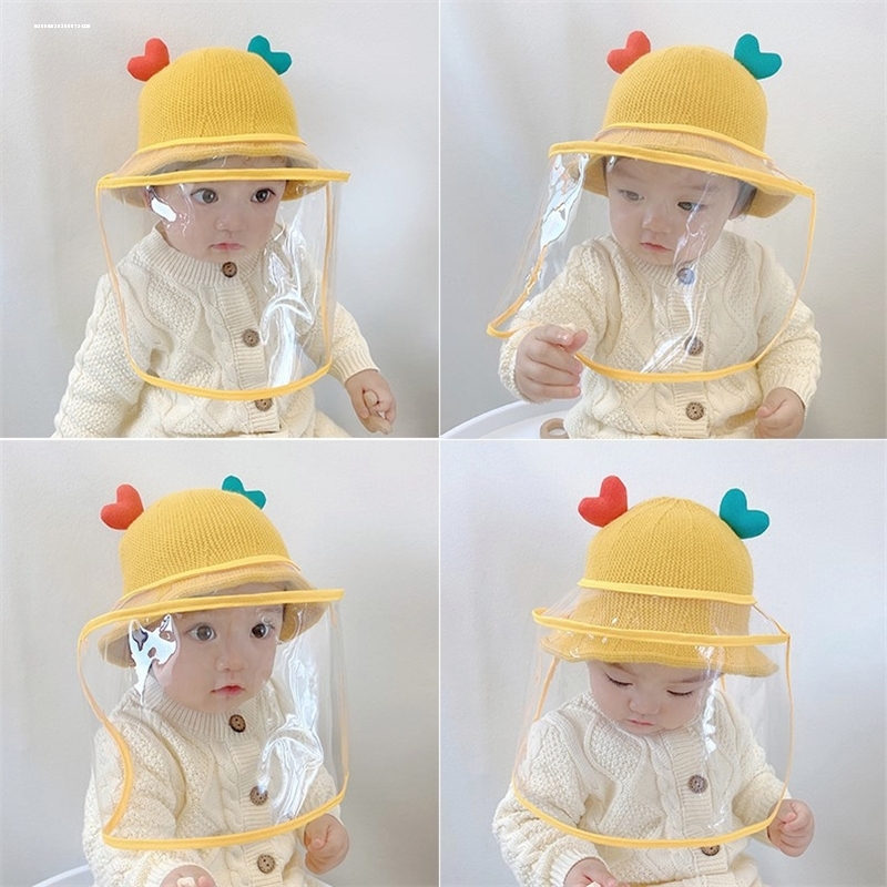 疫情防护装备套装头罩冬天儿童防护帽婴儿防飞沫帽子全脸面罩出行