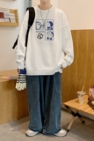 MD2693P55男生秋季宽松毛衣外套男士潮流休闲针织衫圆领毛衣上衣，男装针织衫/毛衣，星座510A-6
