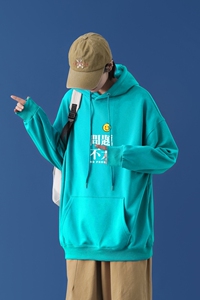 L2300P48中性模特新款卫衣男装宽松港风日系外套连帽衣服宽松卫衣,阿笙搭配什么衣服好看图片