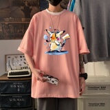 T3352P25春夏新款2022男宽松T恤短袖仓库正常配送港风落肩纯棉男T，男装T恤，星座510A-6