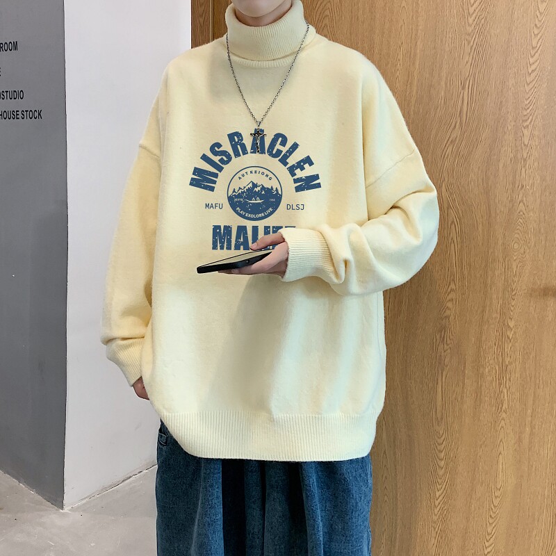 MG5539P65毛衣男冬季潮流个性宽松厚款长袖上衣ins港风情侣圆领,男装针织衫/毛衣,星座510A-6