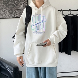 L2445P48韩版ins男士学生宽松运动连帽卫衣秋冬加绒情侣外套图片