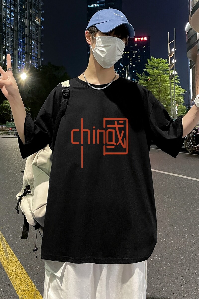D2202P20港风外景21夏季新款潮流男士短袖T恤宽松半袖体恤衫,男装T恤,星座510A-6