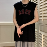 TW6415P25夏2023宽松无袖棉T男士T恤港风印花纯棉背心，男装T恤，星座510A-6
