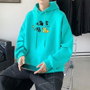 L2489P48外套学生男女秋卫衣2021秋新款港风ins连帽套头印花卫衣图片