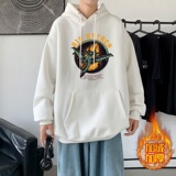 LR6027P65落肩宽版连帽卫衣打底100%棉加绒加厚高货卫衣深灰，男装卫衣，星座510A-6