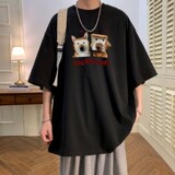 T7148P25夏2023落肩款宽松棉T男士T恤港风印花纯棉短T，男装T恤，星座510A-6
