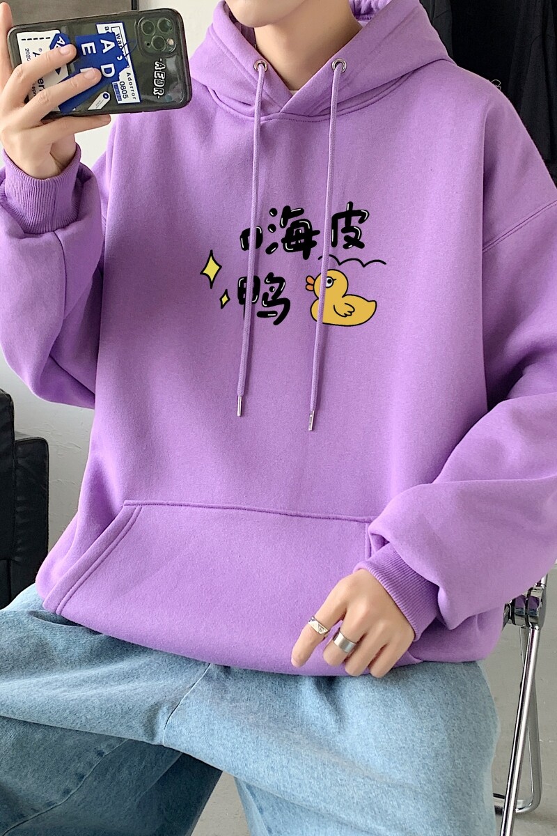 L2491P48韩版ins男士学生宽松运动连帽卫衣秋冬加绒情侣外套,男装卫衣,星座510A-6