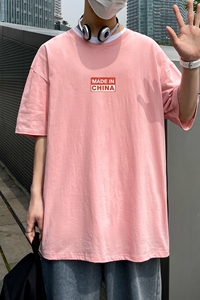 D2201P20港风外景21夏季新款潮流男士短袖T恤宽松半袖体恤衫