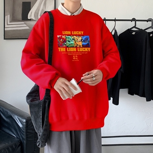 Y3258港风模特秋新款港风套头印花卫衣ins外套学生男卫衣圆领图片