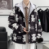 JK5212P90港风宽松夹克流行长袖外套流行男装休闲印花连帽夹克，男装夹克，星座510A-6