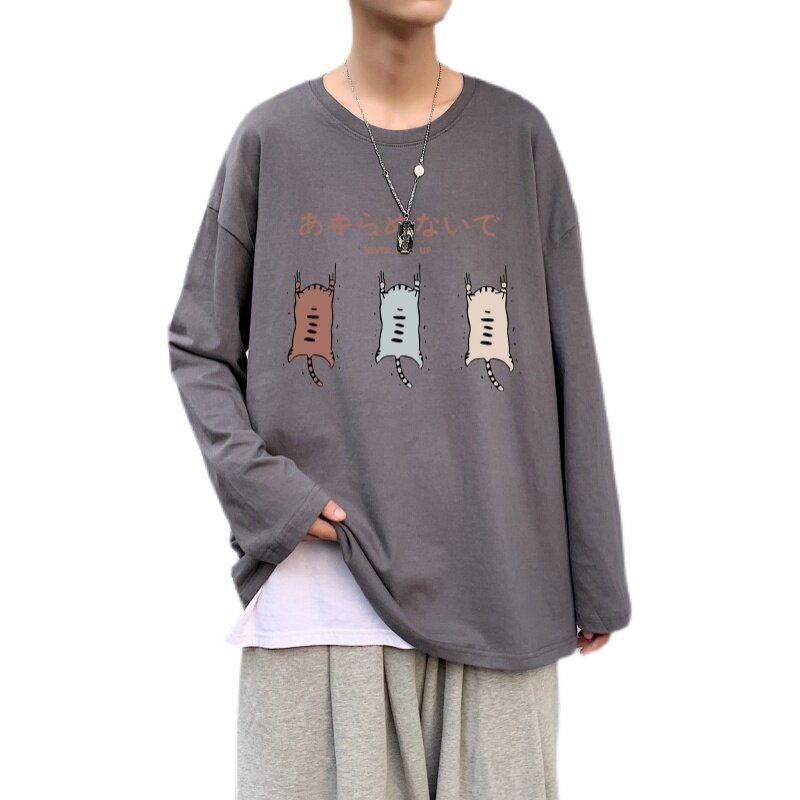 C2840P30潮牌长袖纯棉t恤秋季体恤宽松潮流潮趣文字印花宽松T恤,男装T恤,星座510A-6