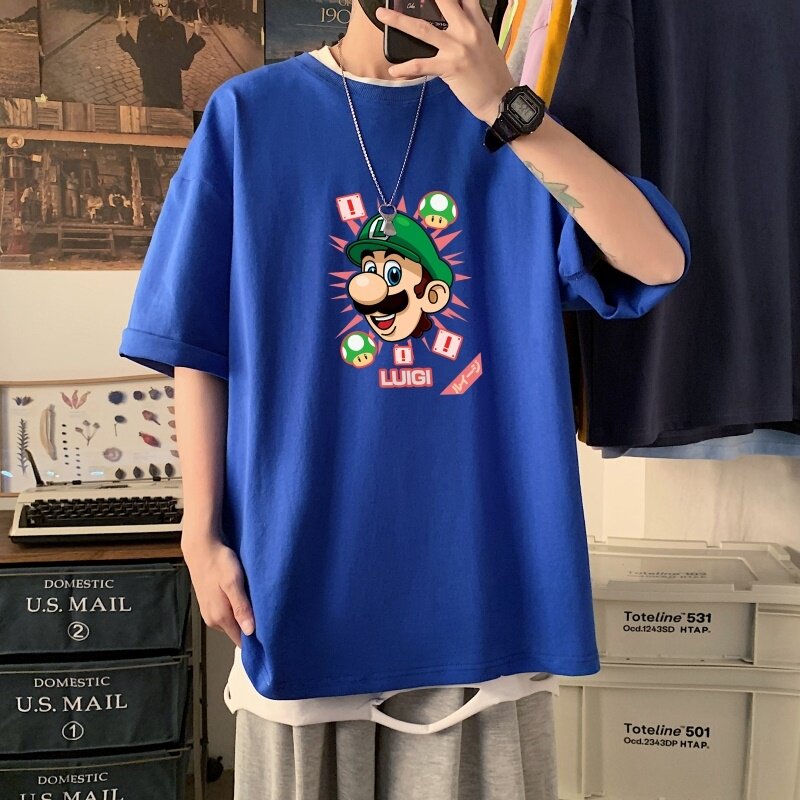 T3423P25港风落肩纯棉男T短袖潮趣印花T恤春夏新款2022男宽松T恤,男装T恤,星座510A-6