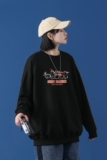 Y2542P38中性模特秋新款港风ins圆领套头印花卫衣外套学生男卫衣，男装卫衣，星座510A-6