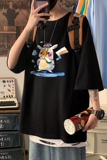 T3352P25春夏新款2022男宽松T恤港风落肩纯棉男T短袖仓库正常配送，男装T恤，星座510A-6