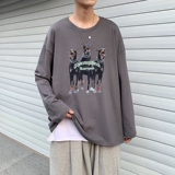 TC4006P30美式高街男2023春秋季新款潮流嘻哈中大童长袖百搭圆领，男装T恤，星座510A-6