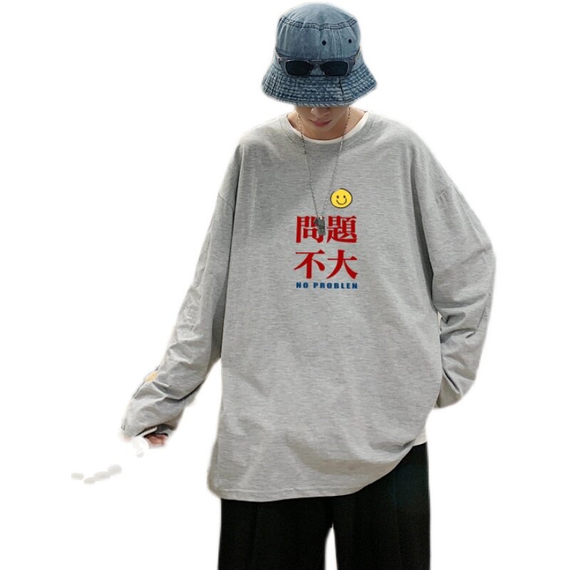 C2623P30潮牌长袖纯棉t恤秋季体恤宽松潮流潮趣文字印花宽松T恤,男装T恤,星座510A-6