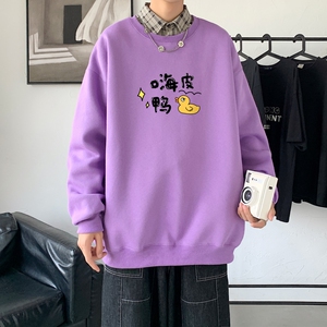 Y2490P38主推 2021秋季ins潮男士潮趣印花卫衣时尚圆领宽松上衣图片