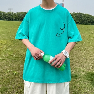 D2129P18 港风室外纯多色全棉夏季新款时尚印花大码短袖情侣款T恤图片