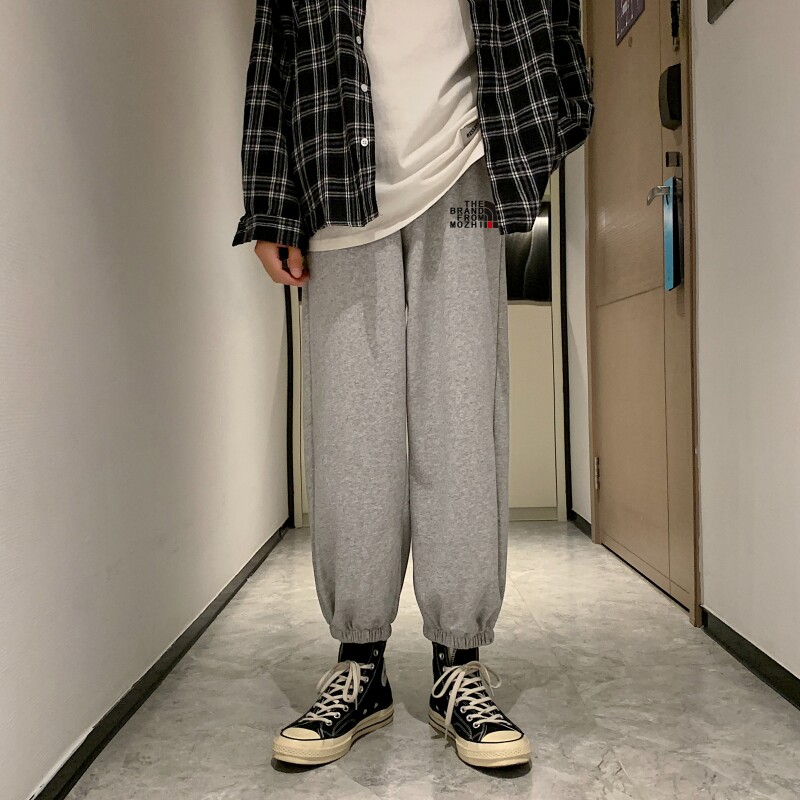K2756P55卫裤男春秋季裤子韩版潮流ins港风宽松束脚潮牌运动休闲,男装休闲裤,星座510A-6