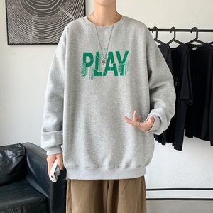 Y2553P38新款21年秋圆领卫衣韩版宽松长袖外套男 男大码港风卫衣图片