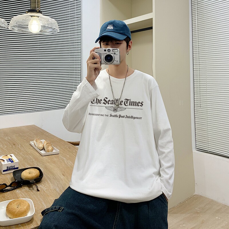 TC4013P30新款宽松落肩显瘦高街风卫衣长袖男女T恤嘻哈街头情侣上图片