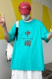 D2200P20港风外景21夏季新款潮流男士短袖T恤宽松半袖体恤衫，男装T恤，星座510A-6